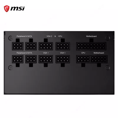 Блок питания MSI MPG A750GF, 80 Plus Gold, Modular, 750 Watt Power Supply, 100% All Japanese 105°C Capacitor