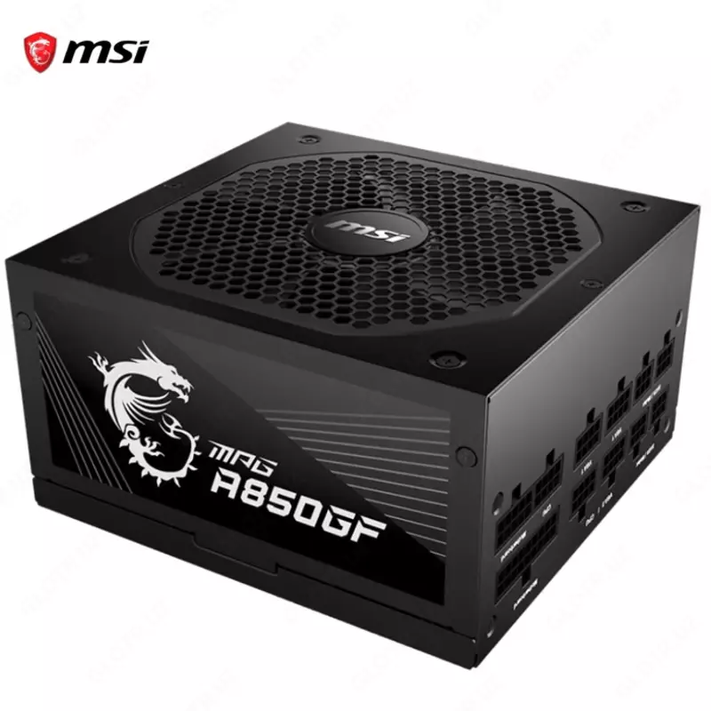 Блок питания MSI MPG A850GF, 80 Plus Gold, Modular, 850 Watt Power Supply, 100% All Japanese 105°C Capacitor