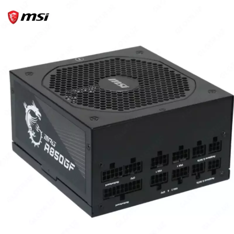Блок питания MSI MPG A850GF, 80 Plus Gold, Modular, 850 Watt Power Supply, 100% All Japanese 105°C Capacitor