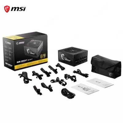 Блок питания MSI MPG A850GF, 80 Plus Gold, Modular, 850 Watt Power Supply, 100% All Japanese 105°C Capacitor