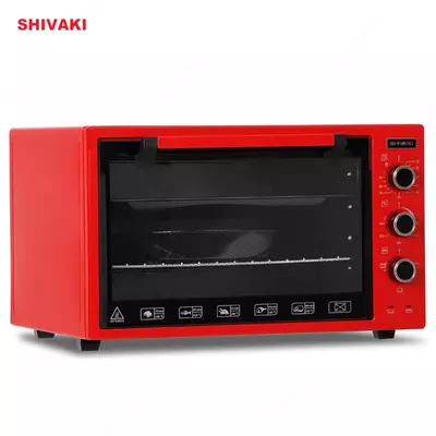 Мини печь Shivaki MD 3618E Красный/Красный Эконом с Лампой