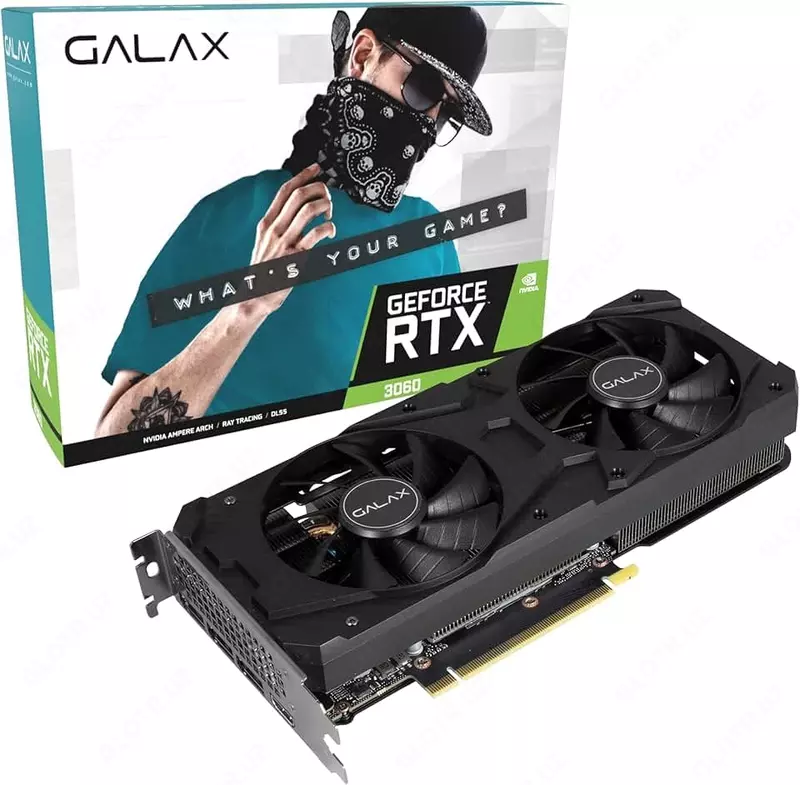 Видеокарта Galax - 12GB GeForce RTX3060 PG190 BLACK 1-Click OC GDDR6 192bit.