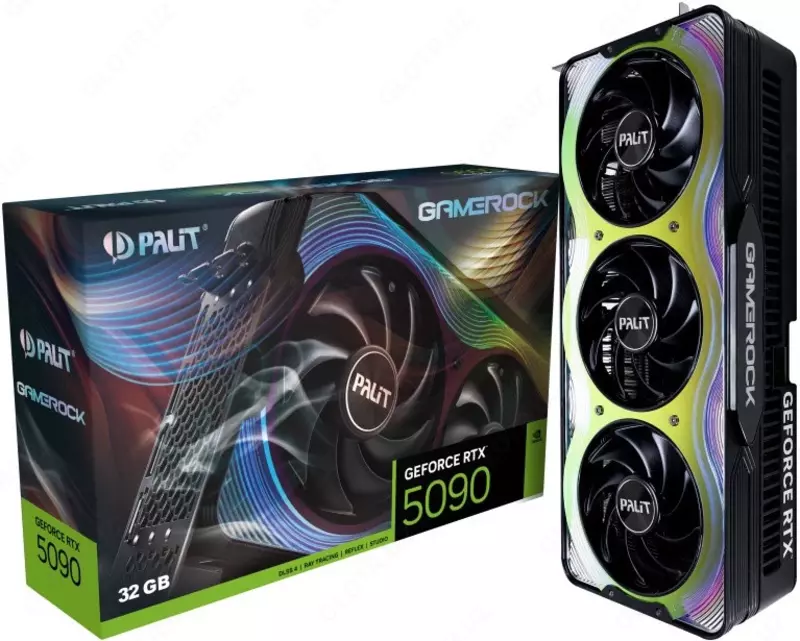 Видеокарта -Palit - 32GB GeForce RTX5090 GAMEROCK GDDR7 512bit 3-DP.