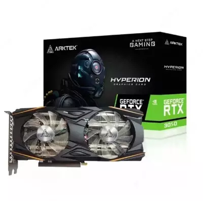 Arktek videokarta — 8GB GeForce GTX 3050, 128 bit, GDDR6.