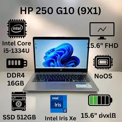 Ноутбук HP 250 G10 (9X1) (Intel Core i5-1334U/ DDR4 16GB/ SSD 512GB/ 15.6" FHD/ Intel Iris Xe graphics/ NoOS/ RU) Silver