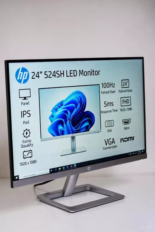 HP 24″ 524SH LED Монитор (IPS, 100 Гц, 5 мс, FHD 1920 × 1080, VGA+HDMI, Silver Black)