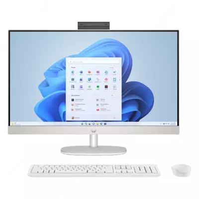 Моноблок HP 27-cr0047ci (068) (Intel Core i7-1355U/ DDR4 16GB/ SSD 512GB/ 27 FHD IPS/ Intel Iris Xe Graphics/ key + mouse/ NoOS/ RU) White (CJ2D5EA)