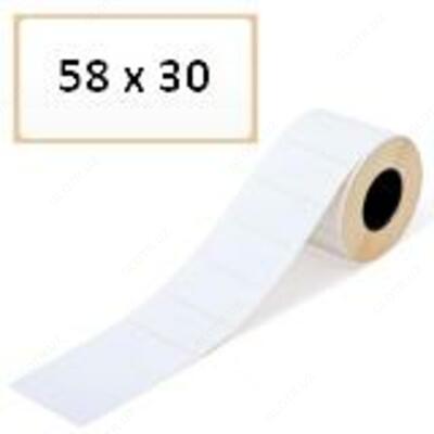 Shtrixli kod 58x30 mm bo'lgan termal yorliq