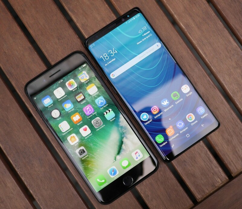 Первое сравнение iPhone 8 Plus и Samsung Galaxy Note8