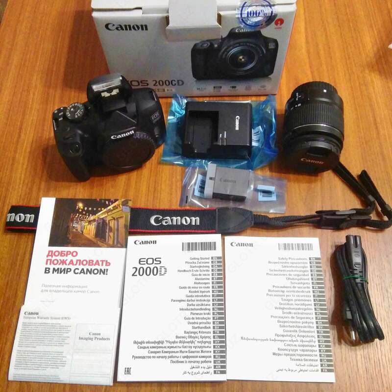 Зеркальный фотоаппарат CANON EOS 2000D kit ( 18-55mm f/3.5-5.6 III) - от {0} сум