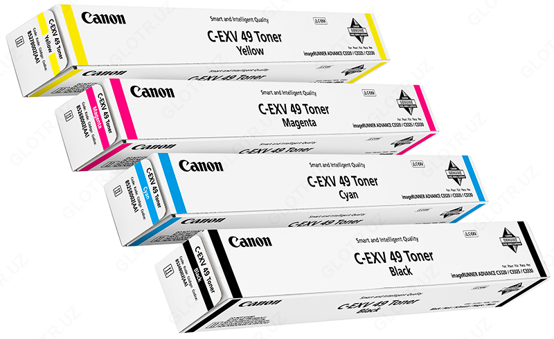 Оригинальный Тонер-картридж Canon C-EXV49 комплект (черный, голубой, пурпурный, желтый) 4шт