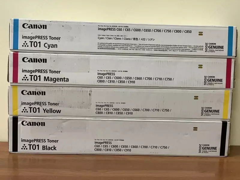Оригинальный Тонер-картридж Canon T01 комплект (черный, голубой, пурпурный, желтый) 4шт