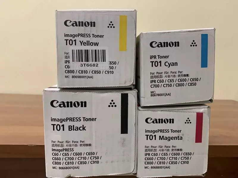Оригинальный Тонер-картридж Canon T01 комплект (черный, голубой, пурпурный, желтый) 4шт