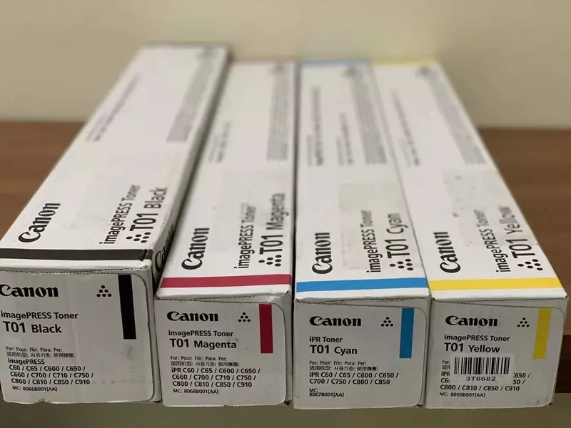 Оригинальный Тонер-картридж Canon T01 комплект (черный, голубой, пурпурный, желтый) 4шт