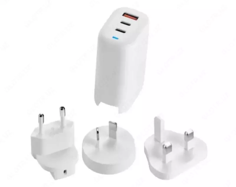 Acer GaN 65W tarmoq zaryadlovchi qurilmasi  uch portli zaryadlovchi qurilma  2 ta Type-C va 1 ta Type-A  Yevropa Ittifoqi va Buyuk Britaniya vilkalari (Mahsulot raqami: GP.ADT11.011)