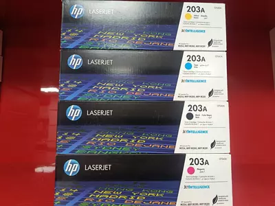 Комплект оригинальных картриджей HP 203A LaserJet (CF540A, CF541A, CF542A, CF543A - Черный, Голубой, Желтый, Пурпурный)