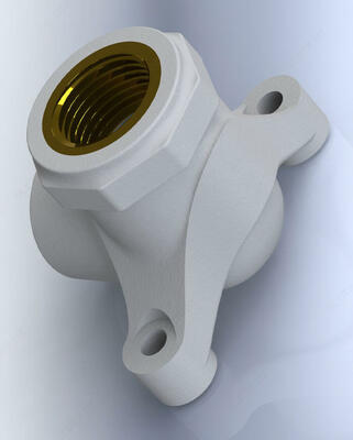  Колено с настенным креплением (ушастик) внутр/рез (Ø 20½) - 