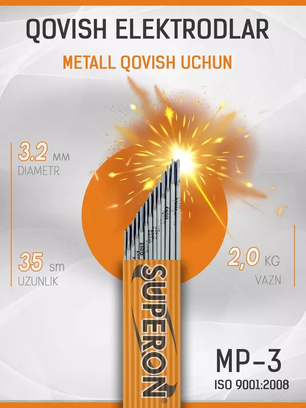 Электроды сварочные МР-3 рутиловые 3.2мм Super Optimal 6013 - от {0} сум
