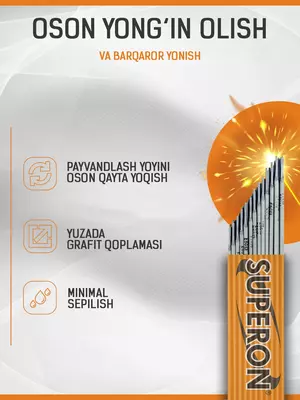 40 000 сум / кг Электроды сварочные МР-3 рутиловые 2.5мм Super Optimal 6013