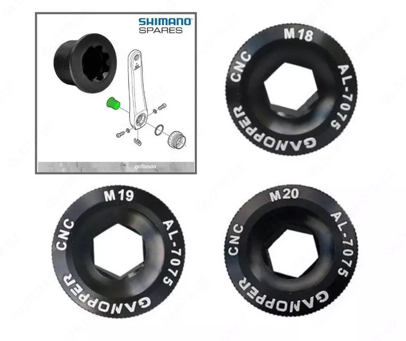 Болт MEROCA, гайка для левого шатуна Shimano и PROWHEEL