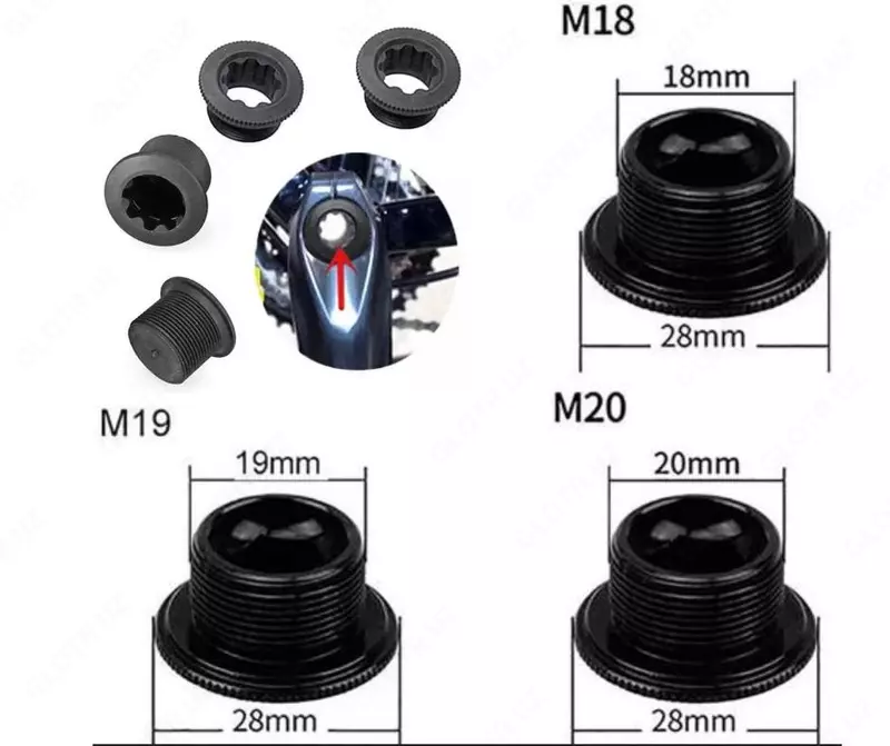 Болт MEROCA, гайка для левого шатуна Shimano и PROWHEEL