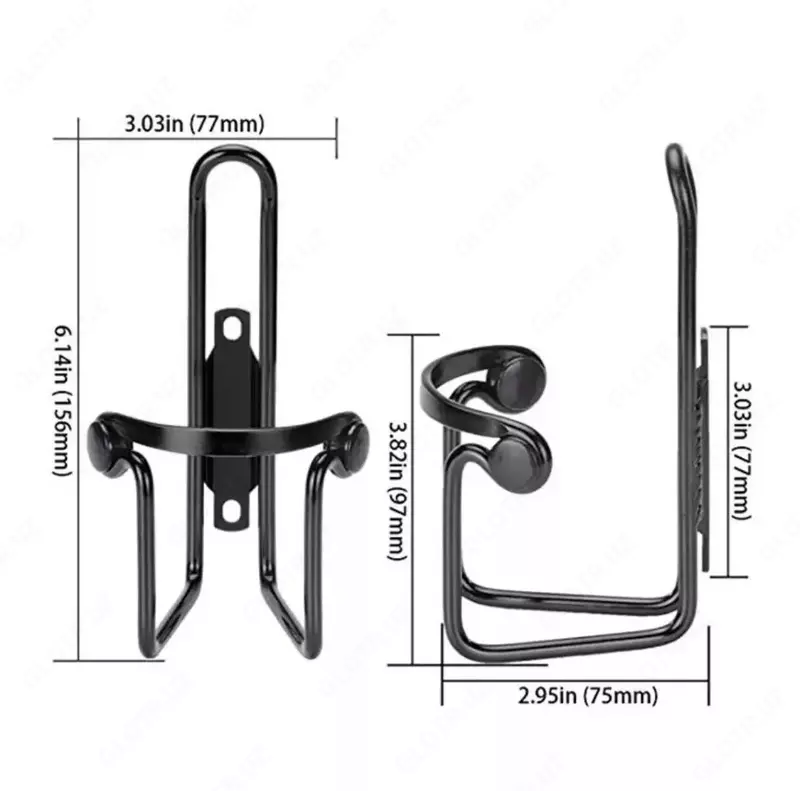 Флягодержатель черный алюминевый.