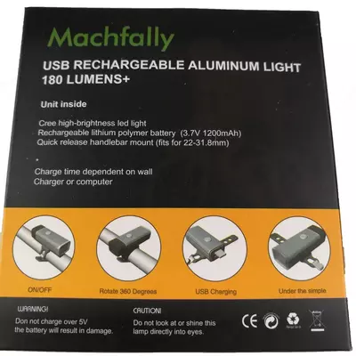 Велосипедная фара 180 lumens USB