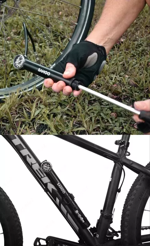 Насос Deli DL 880008 со шлангом и монометром (велосипед/самокат).