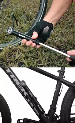 Насос Deli DL 880008 со шлангом и монометром (велосипед/самокат).