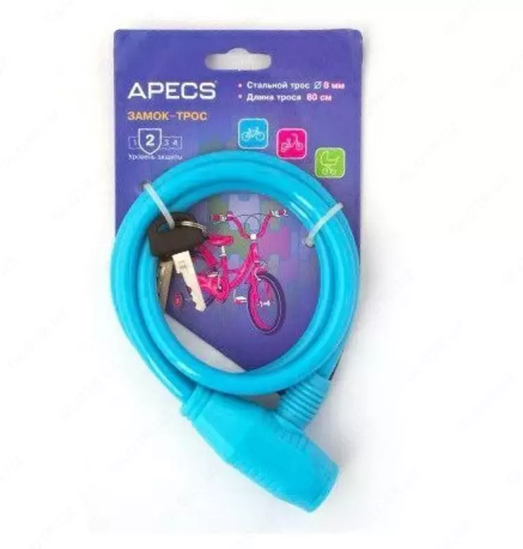 Велосипедный замок APECS 80см