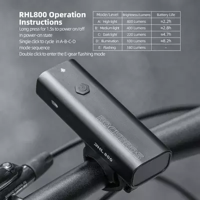 Фонарь ROCKBROS RHL-800