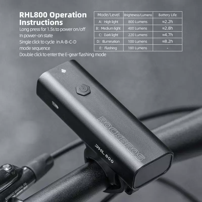 Фонарь ROCKBROS RHL-800