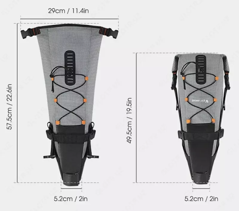 Сумка под седло велосипеда WEST BIKING (длинная) 10L