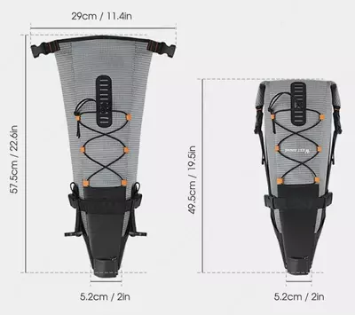 Сумка под седло велосипеда WEST BIKING (длинная) 10L