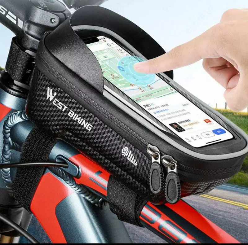Велосипедная сумка WEST BIKING на раму с держателем для телефона 6.5L