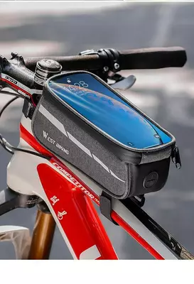 Велосипедная сумка WEST BIKING на раму с держателем для телефона