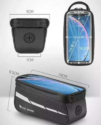 Велосипедная сумка WEST BIKING на раму с держателем для телефона