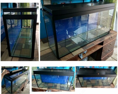 Аквариум на 150 литров с крышкой и L.E.D. лампой.