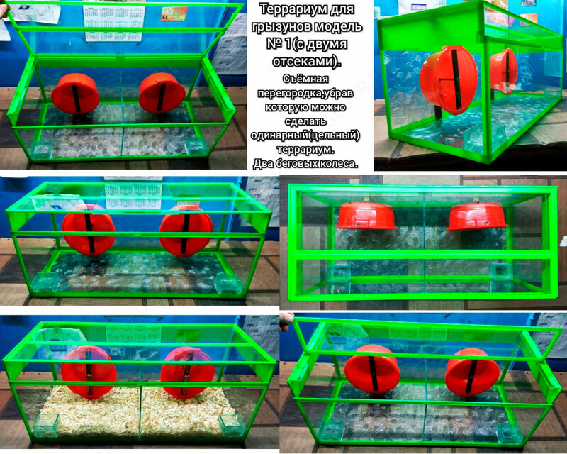 Террариум для грызунов модель № 1.(с двумя отсеками).