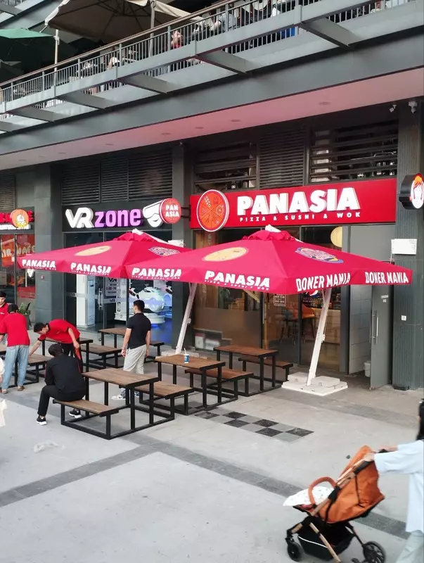 Зонт колокольчикс логотипом - Саябон кафе ва ресторанлар учун