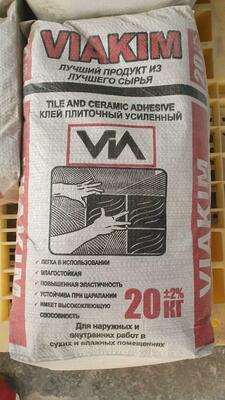 Клей плиточный (усиленный) VIAKIM по 20 кг в мешках - 21 850 сум / шт.
