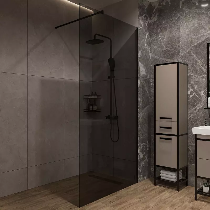 Душевые кабины и перегородки из каленого стекла Только в розницу