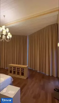 Угловой раздвижной электрокарниз Onviz для штор (модель №24)