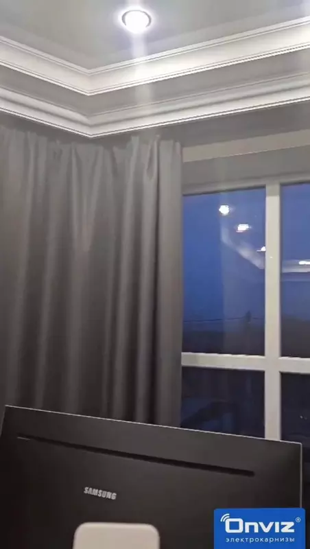  Угловой раздвижной электрокарниз Onviz для штор (модель №34) - 