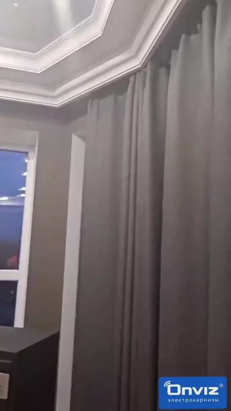  Угловой раздвижной электрокарниз Onviz для штор (модель №34) Оптом и розница