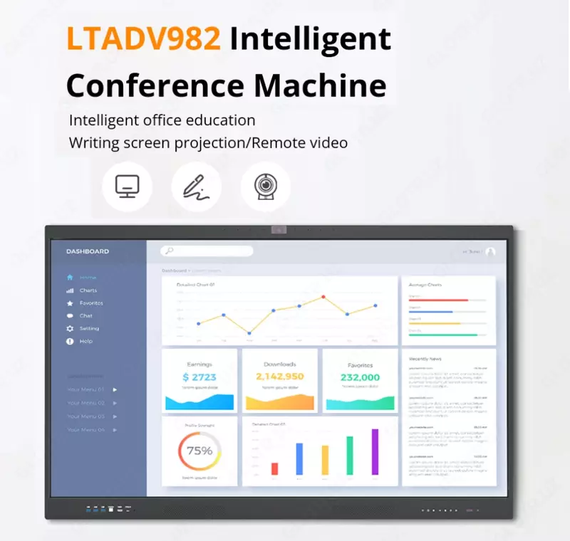 Интерактивная сенсорная панель 65" Android 13/8/128GB +CAMERA