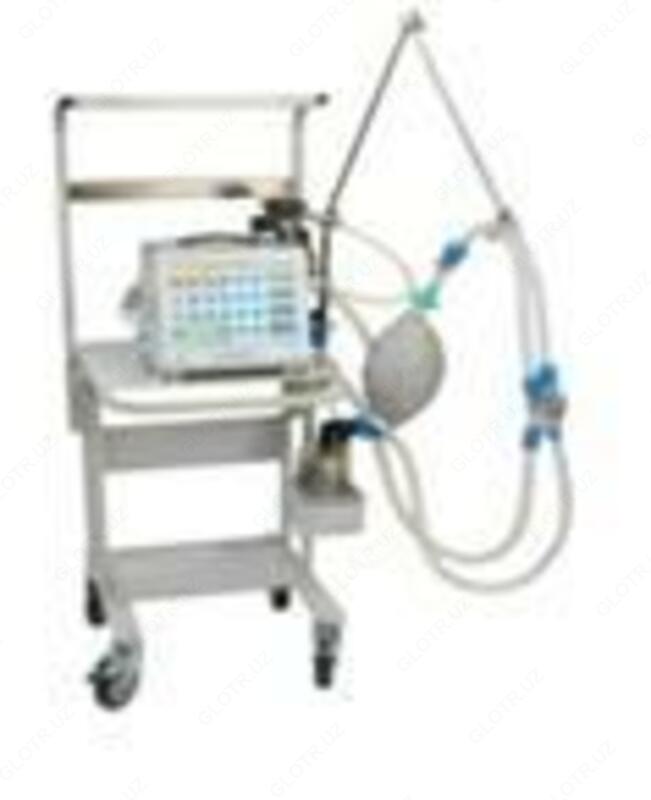 Аппарат ИВЛ "Фаза-21НР" на передвижной подставке с наркозным блоком (закись азота+фторотан)