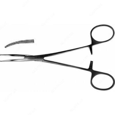 Зажим кpовоостанавливающий зубчатый изогнутый N1 (длина 158 мм)  154/5