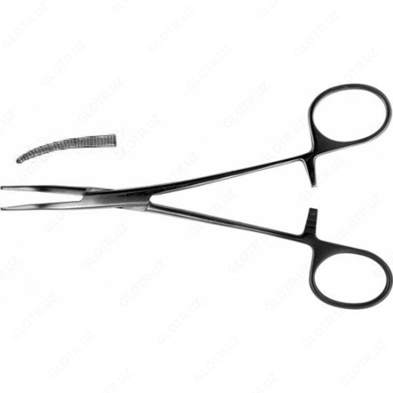 Зажим кpовоостанавливающий зубчатый изогнутый N1 (длина 158 мм)  154/5