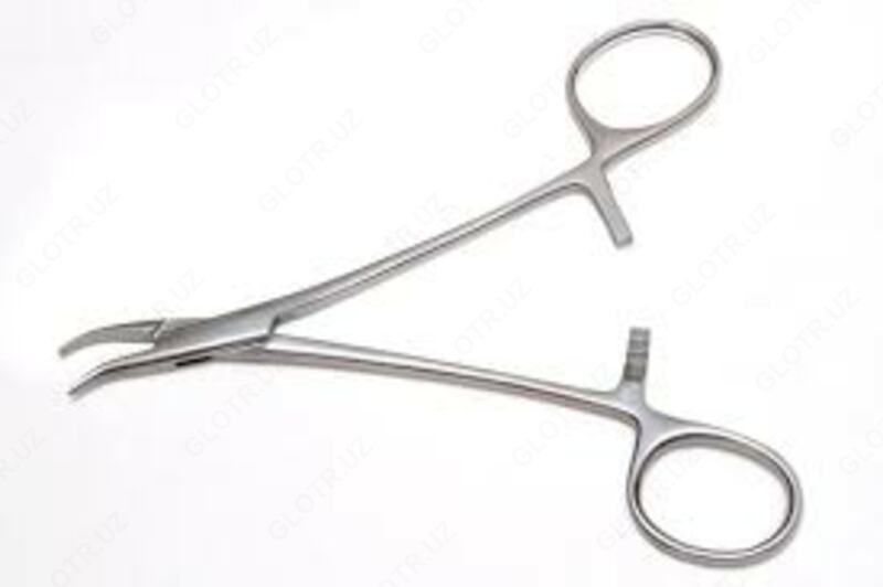 Зажим кpовоостанавливающий нейрохирургический изогнутый  154/4